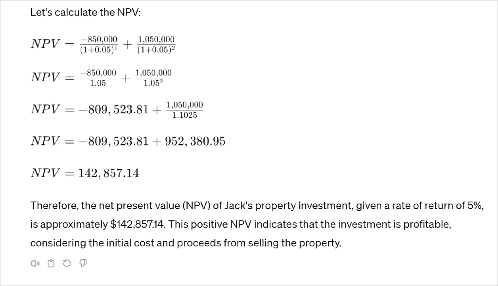 NPV problemini çözün